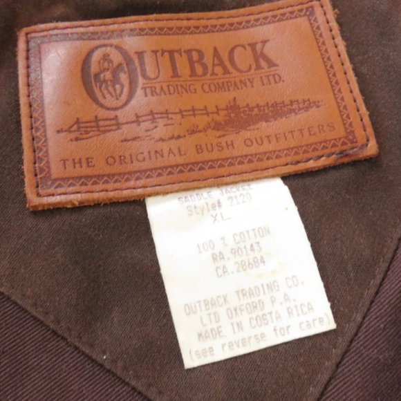 XL 90s Waxed Canvas Ranch Coat / Outback Trading Co, Brown Oilskin Oiled Wax - Picture 10 of 10